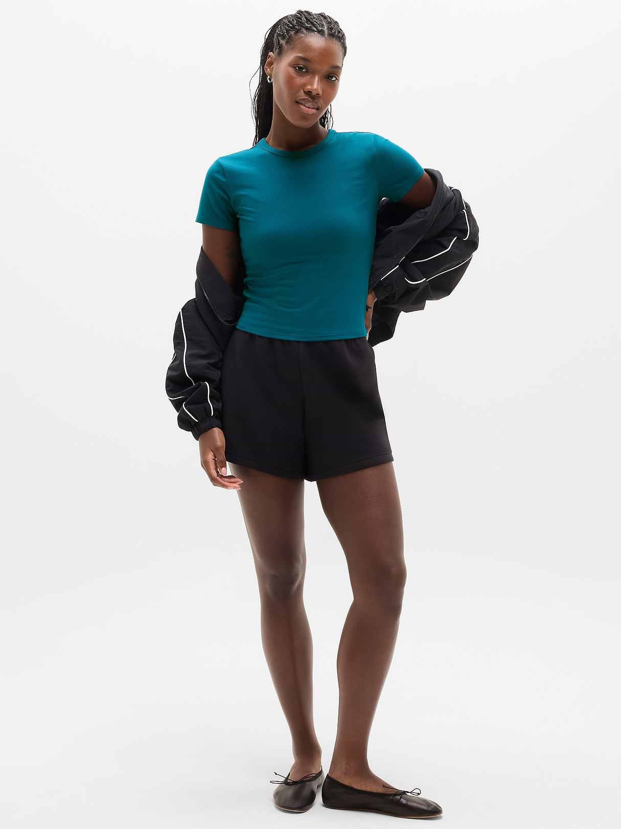 Signature Rib Crop Tee | Athleta