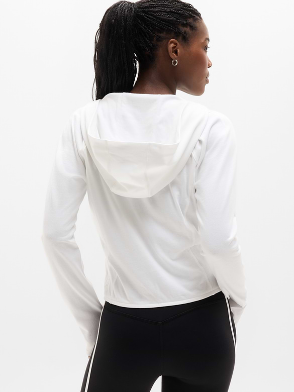 Airy Cotton Terry Wrap Hoodie