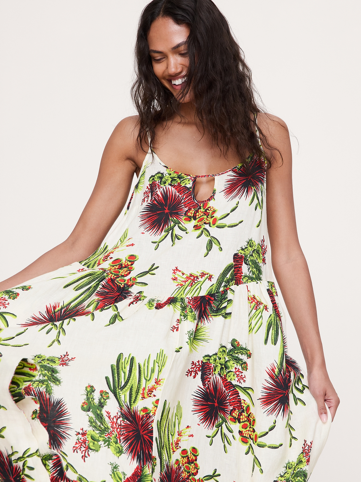 Linen Drop-Waist Maxi Dress | Banana Republic