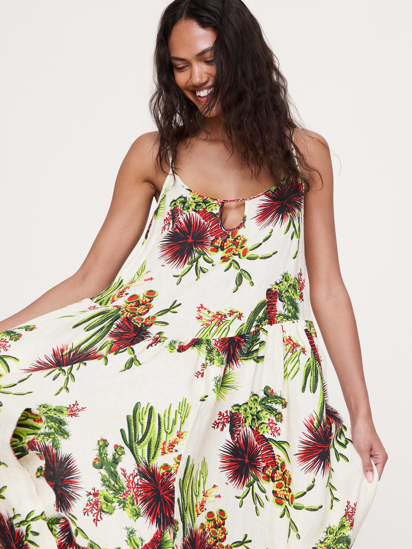Image number 6 showing, Linen Drop-Waist Maxi Dress