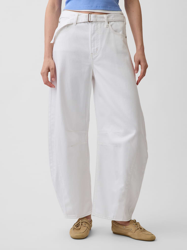 Image number 2 showing, High Rise UltraSoft Belted Horseshoe Jeans