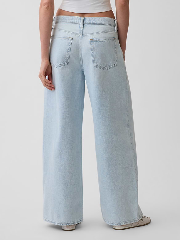 Mid Rise UltraSoft Pleated Baggy Jeans
