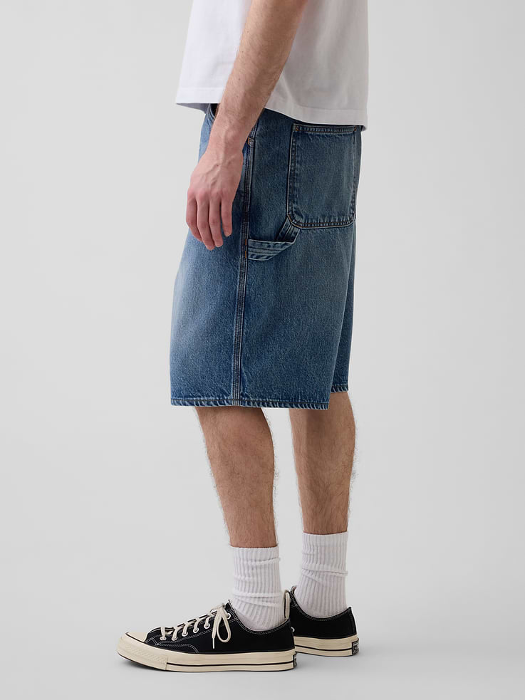 Image number 3 showing, 10.5" Baggy Denim Carpenter Shorts