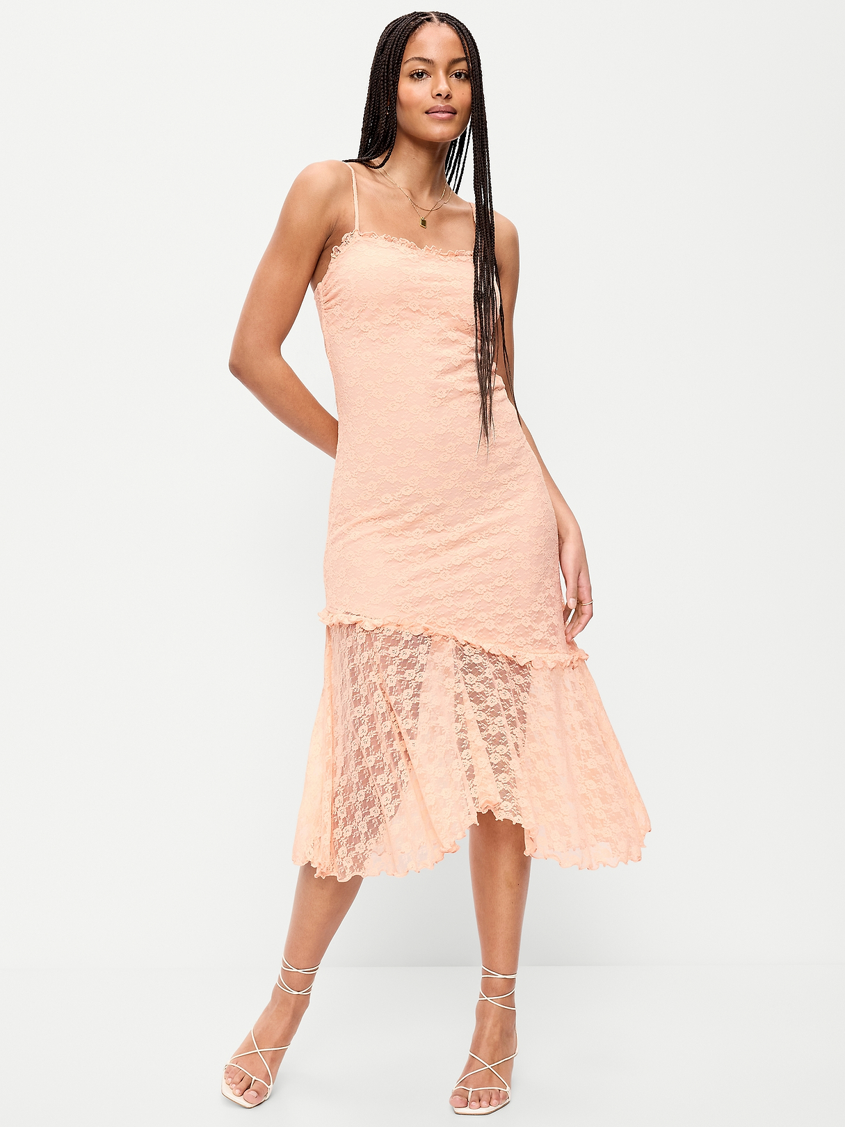 Fit & Flare Lace Midi Dress | Old Navy