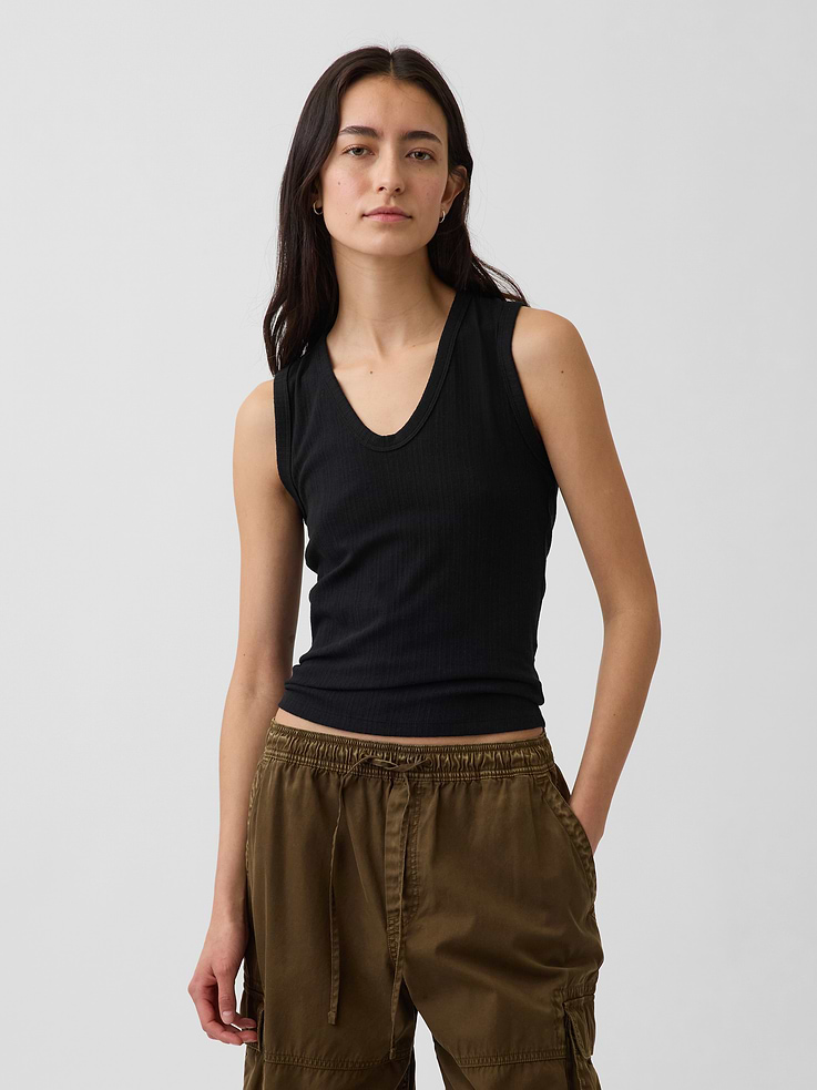 Image number 1 showing, Variegated Rib Tank Top