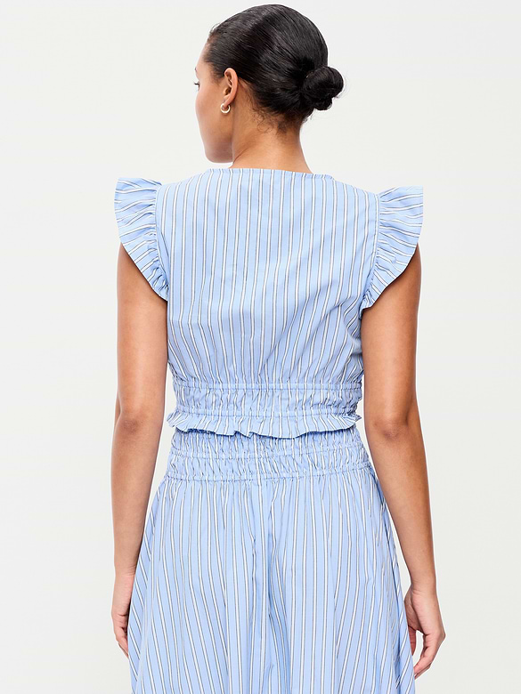 Flutter-Sleeve Poplin Top