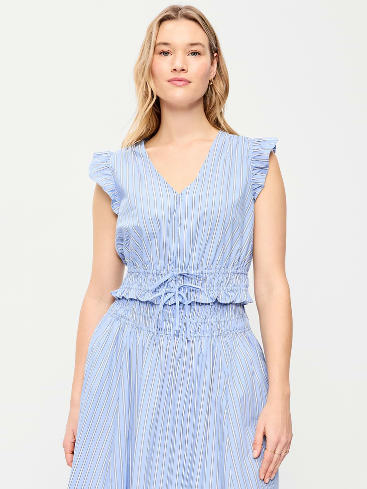 Image number 5 showing, Flutter-Sleeve Poplin Top