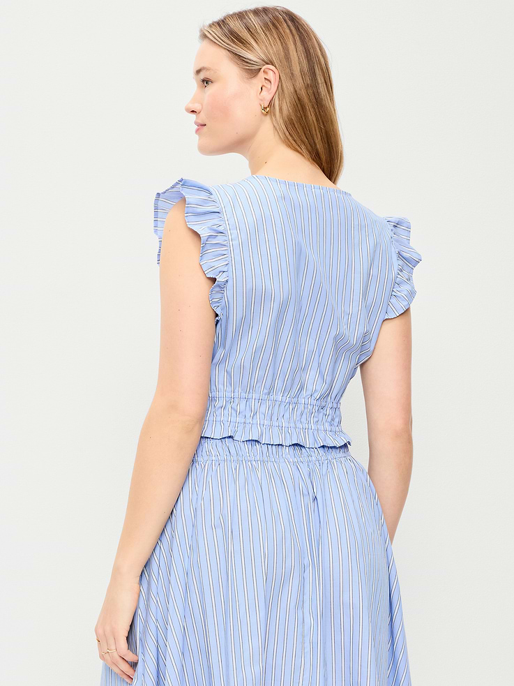 Image number 6 showing, Flutter-Sleeve Poplin Top