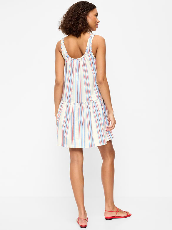 Sleeveless Scoop-Neck Mini Swing Dress