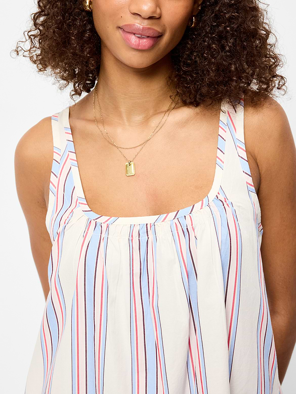 Sleeveless Scoop-Neck Mini Swing Dress