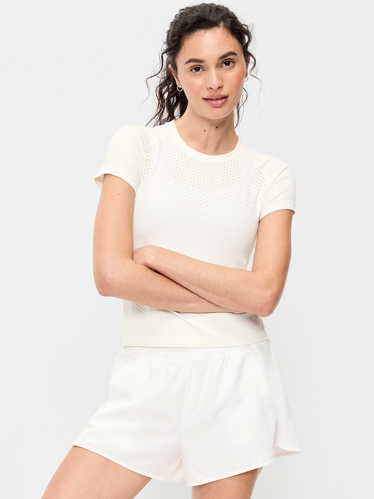 Image number 1 showing, Seamless Textured Cropped T-Shirt