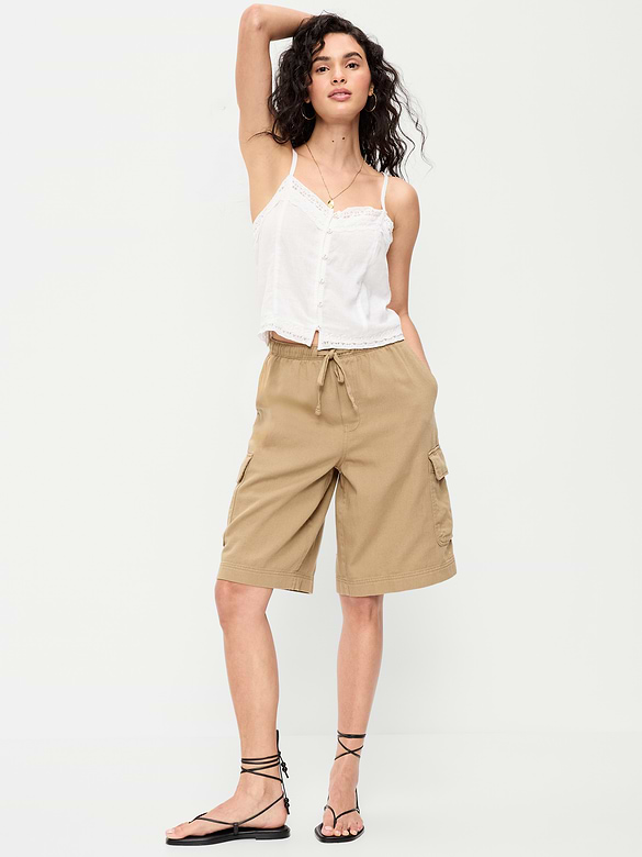 Mid-Rise Bermuda Cargo Shorts