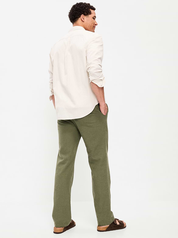 90's Straight-Fit Linen-Blend Dress Pants