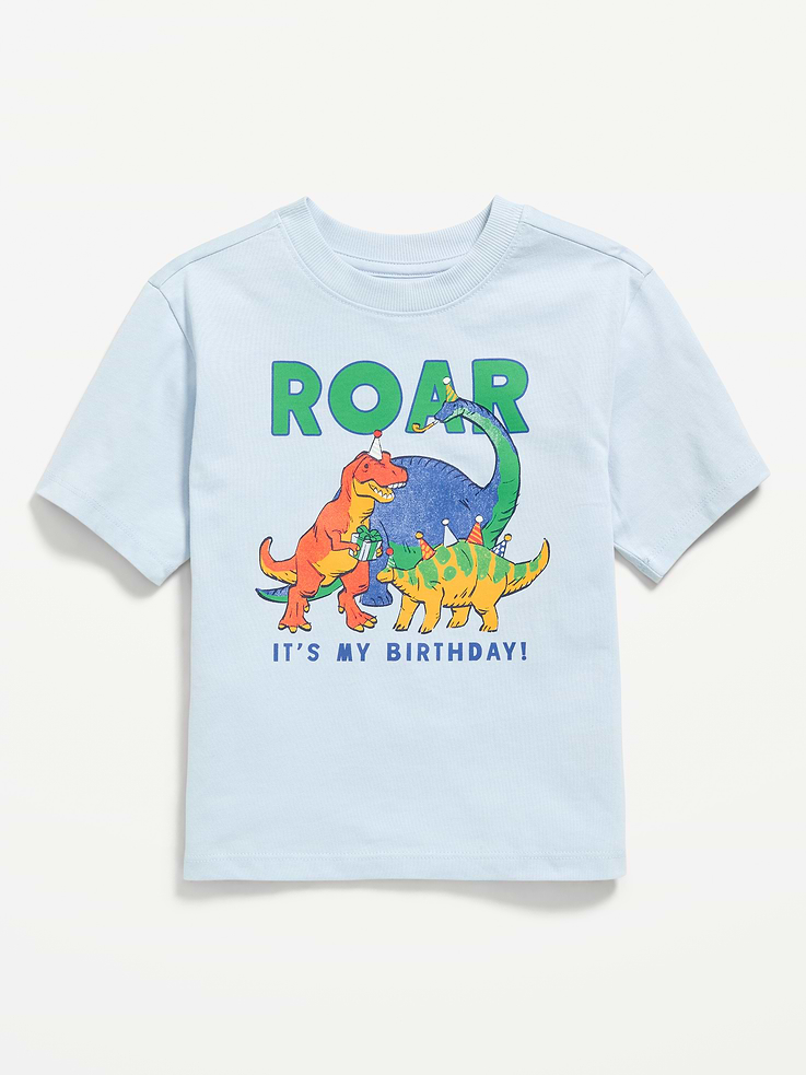 Image 2 of 2, Oversized Short-Sleeve Birthday Graphic T-Shirt for Toddler Boys