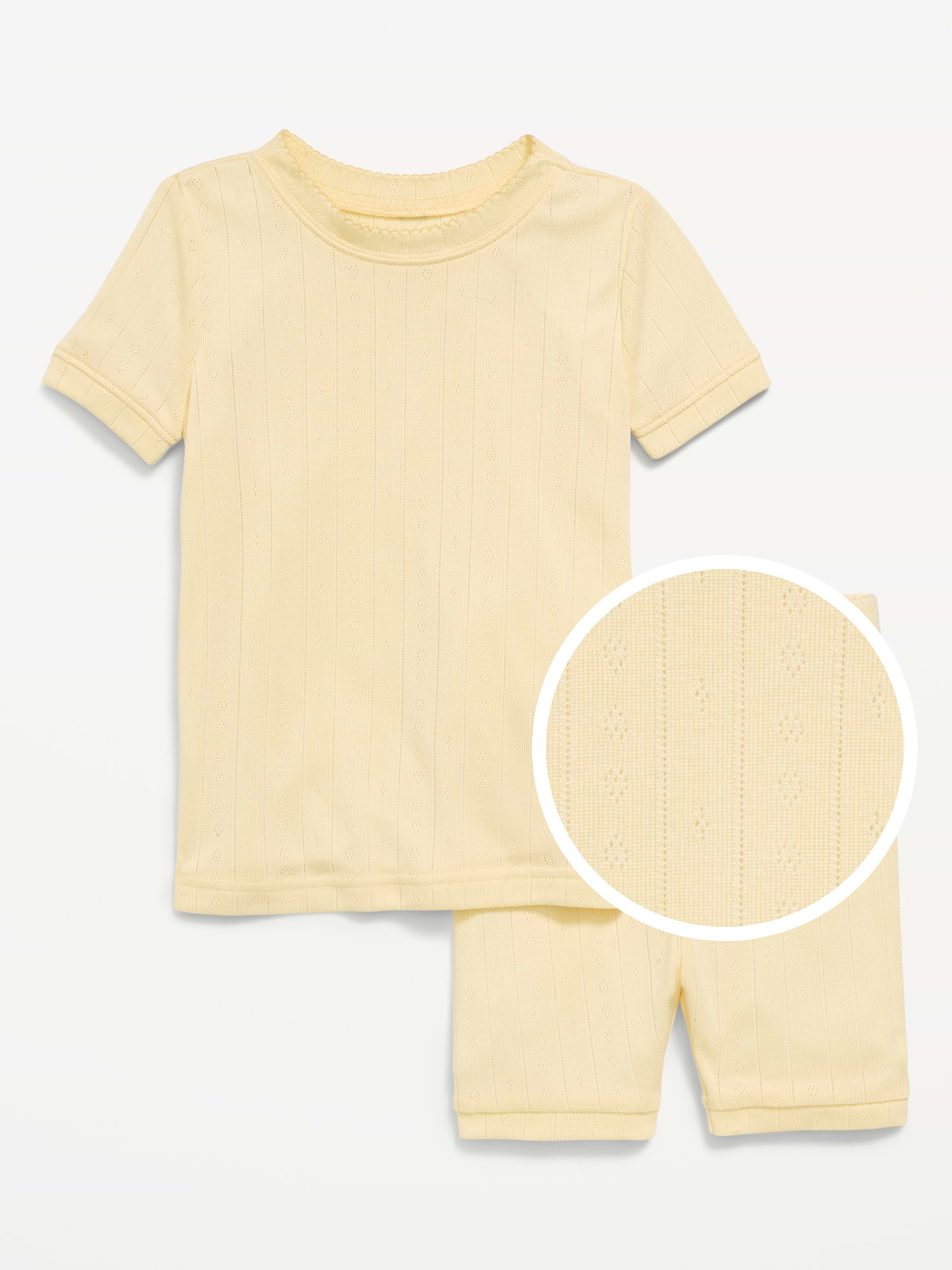 Image number 1 showing, Snug-Fit Pointelle-Knit Pajama Set for Toddler & Baby