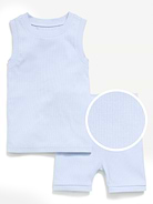 L'image numéro 1 présente Pyjama ajusté sans manches en tricot côtelé pour tout-petit et bébé