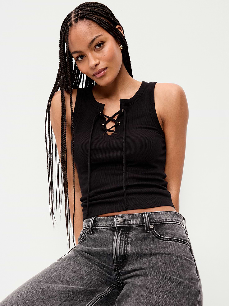 Image number 1 showing, Lace-Up Tank Top