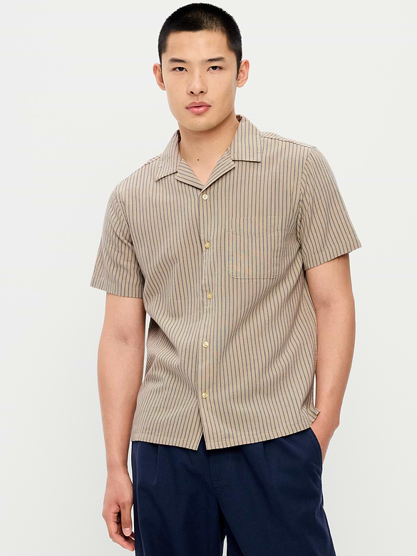 Chemise de vacances rayée à manches courtes