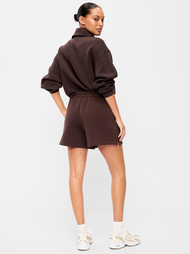Image number 2 showing, High-Waisted Bounce Fleece Shorts -- 5-inch inseam