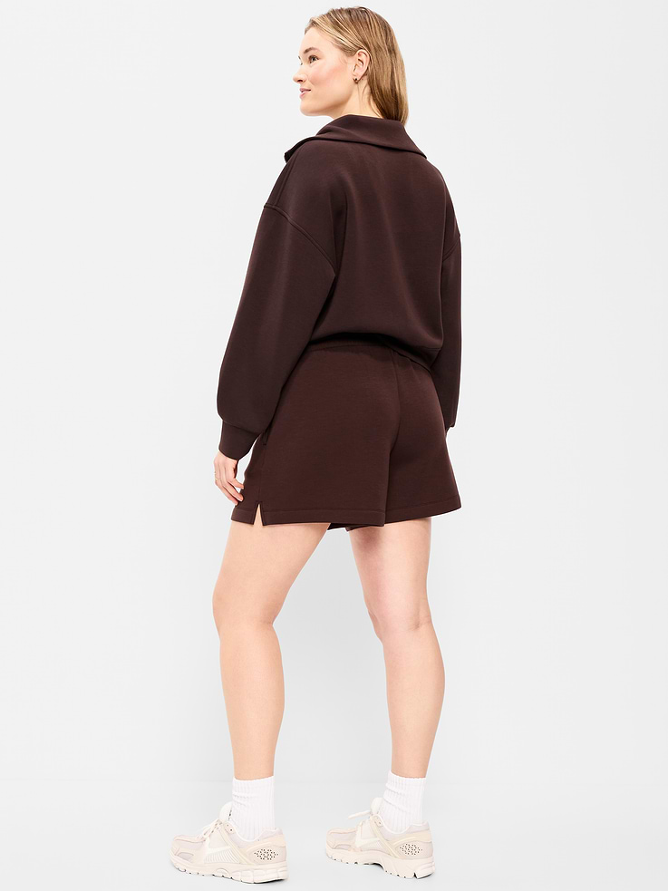 Image number 5 showing, High-Waisted Bounce Fleece Shorts -- 5-inch inseam
