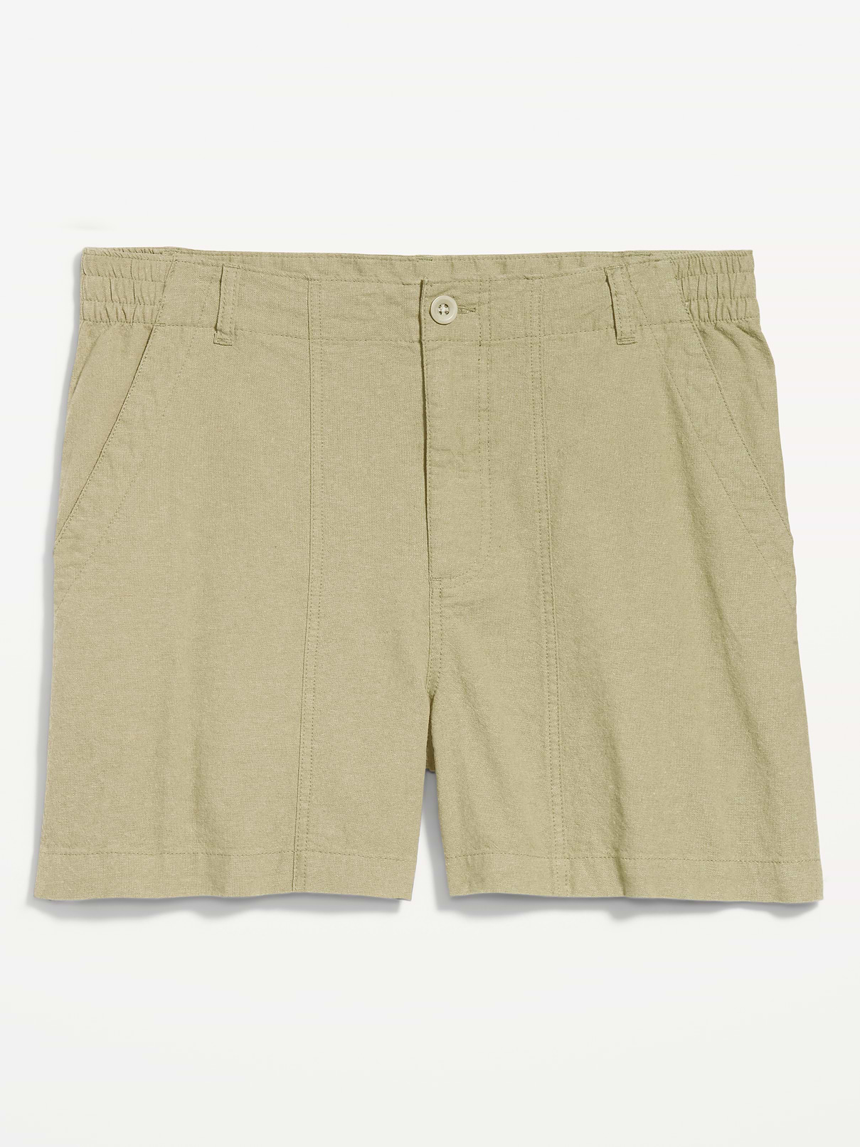 90s Loose Linen-Blend Shorts -- 5-inch inseam