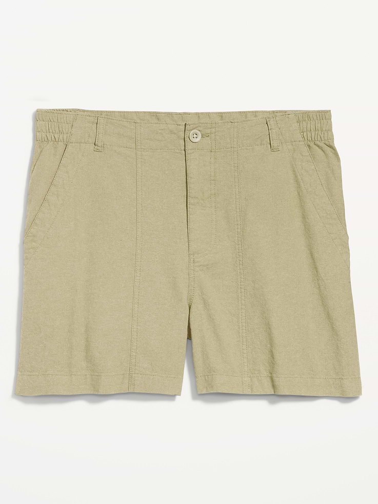 Image number 1 showing, 90's Loose Linen-Blend Shorts -- 5-inch inseam