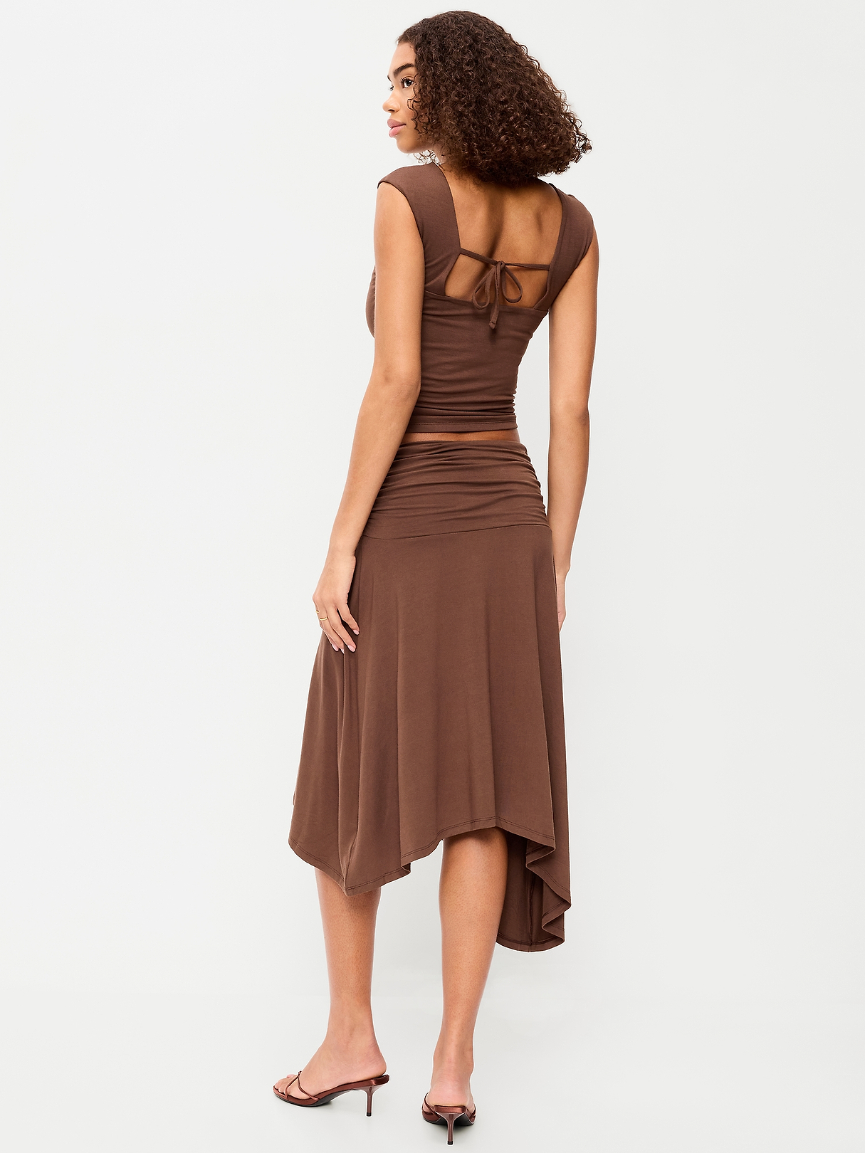 Asymmetrical Draped Midi Skirt | Old Navy