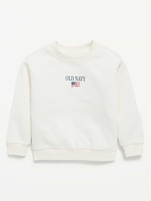 Oversized Unisex Flag Logo Graphic Sweatshirt for Toddler