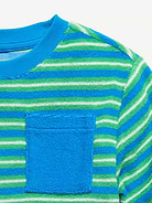 L'image numéro 2 présente T-shirt surdimensionné à manches courtes et à poche en jersey bouclette pour tout-petit