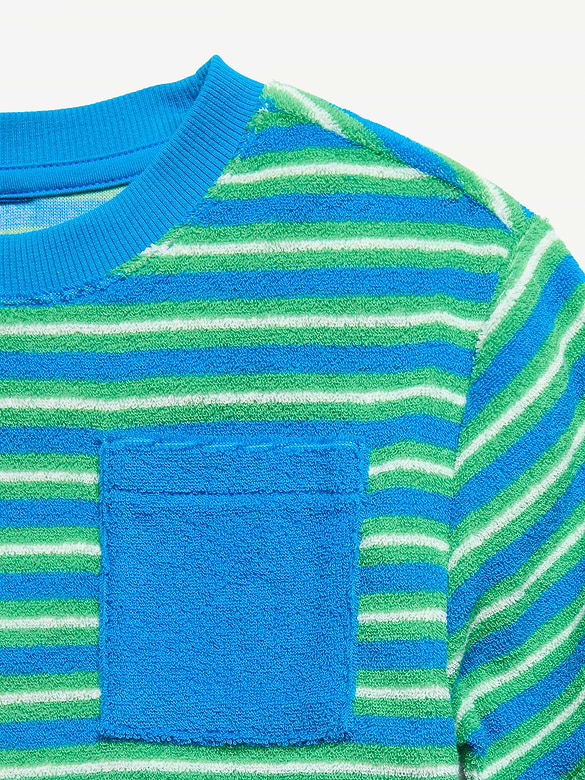 Short-Sleeve Oversized Terry Pocket T-Shirt for Toddler Boys