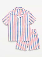 Image number 1 showing, Short-Sleeve Striped Poplin Shirt and Shorts Set for Toddler Boys