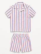 Image number 2 showing, Short-Sleeve Striped Poplin Shirt and Shorts Set for Toddler Boys