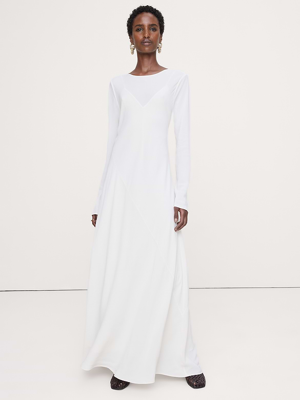 Bias-Cut Chiffon Maxi Dress