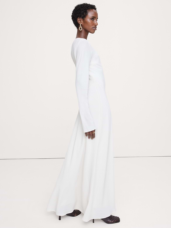 Bias-Cut Chiffon Maxi Dress