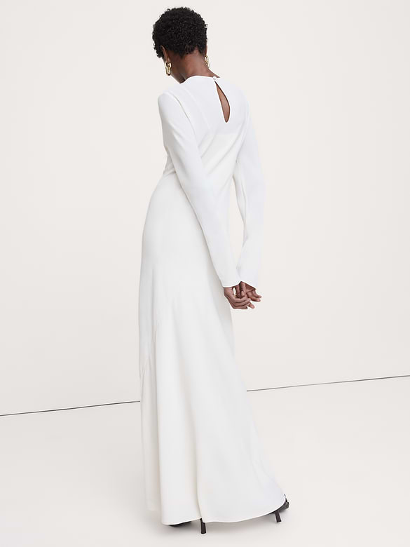 Bias-Cut Chiffon Maxi Dress