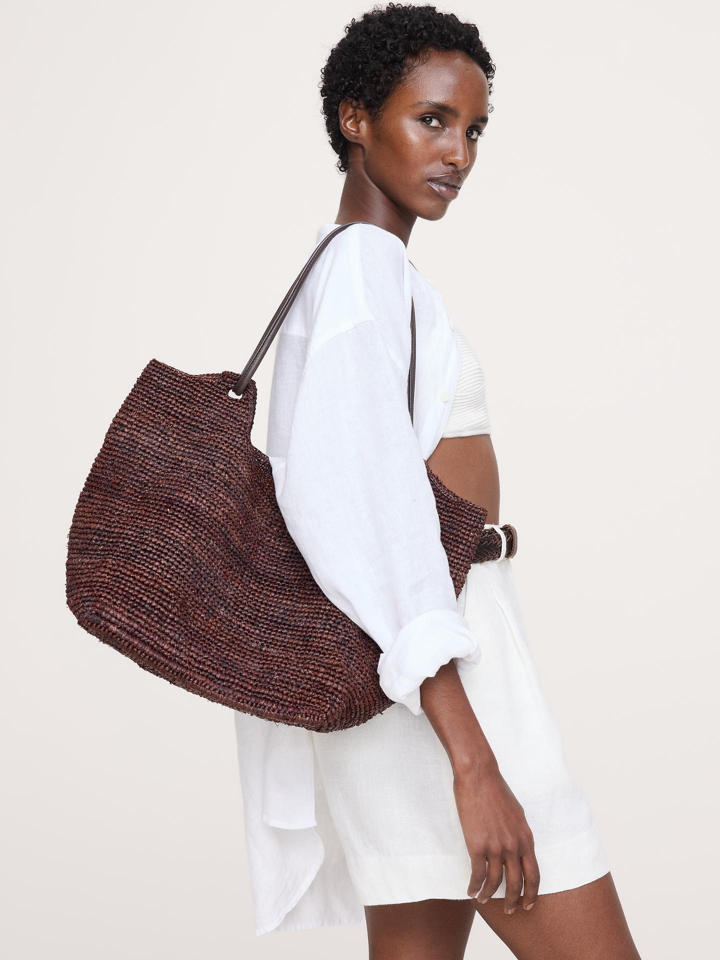 Image 2 of 6, Amaya Raffia Bag by Bembien