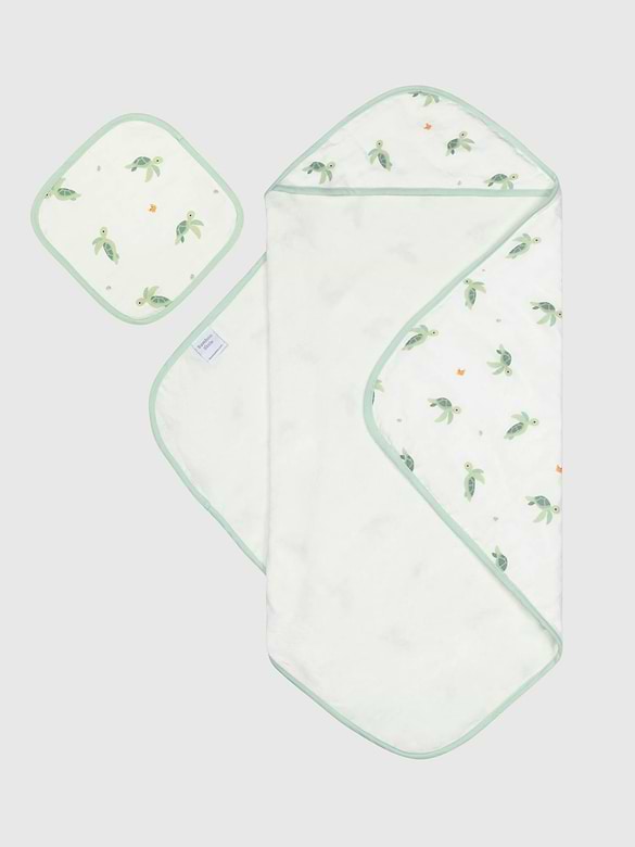 Bamboo Little Turtle Hooded Towel Set
