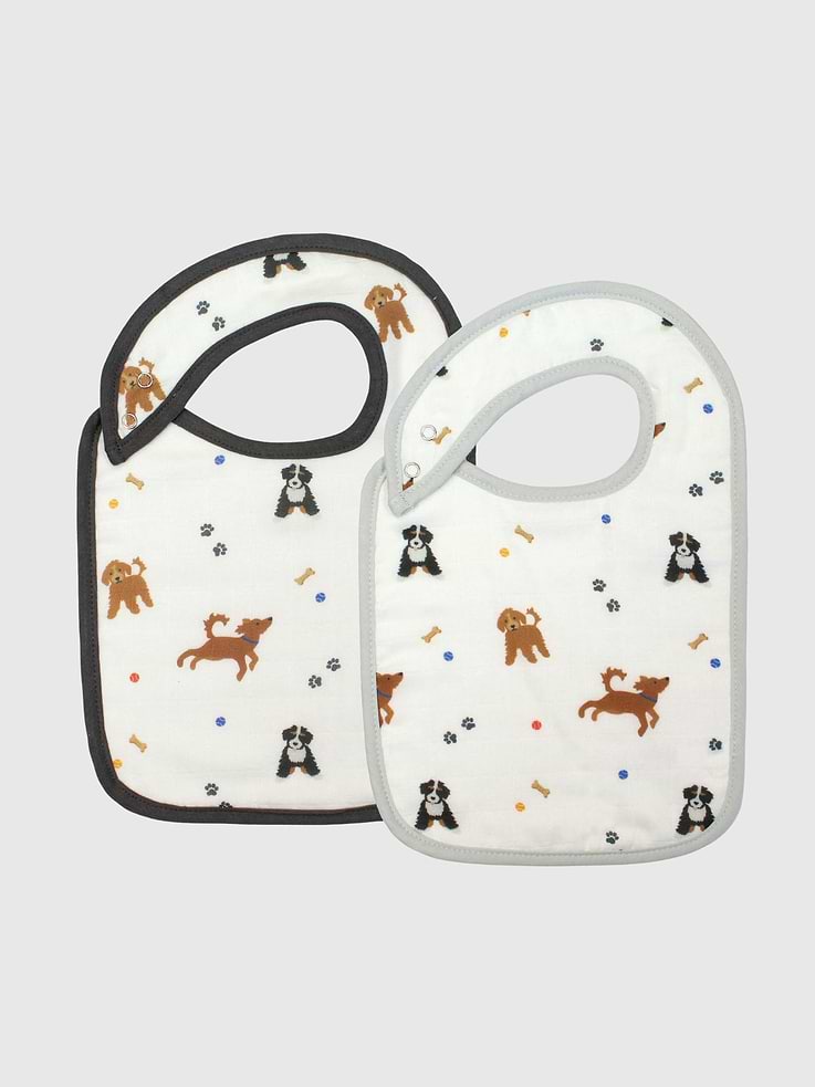 Image number 1 showing, Bamboo Little Dogs Bib Set
