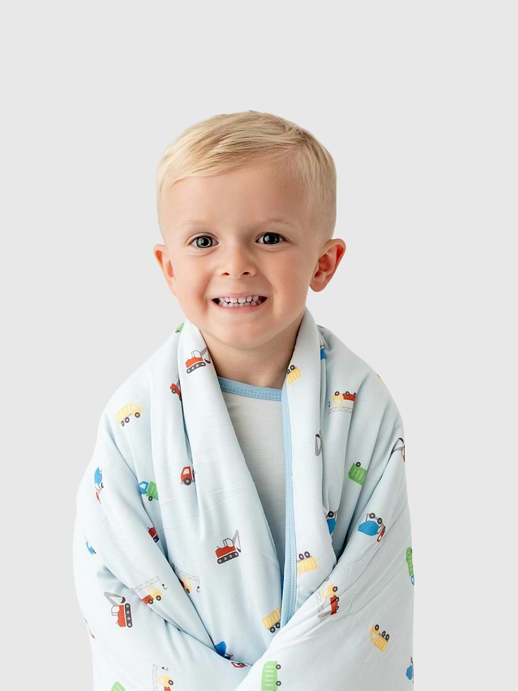 Image number 4 showing, Bamboo Little Trucks Baby Blanket