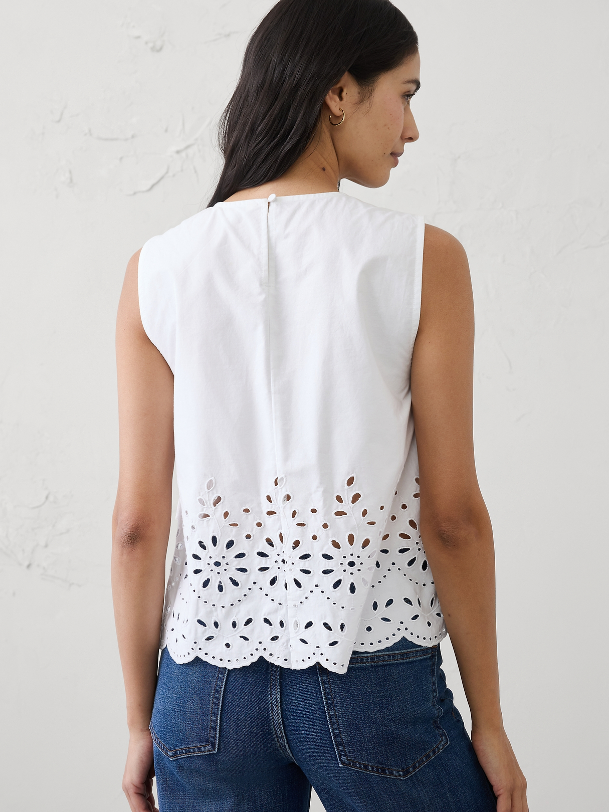 Poplin Cinched-Ties Eyelet Top | Banana Republic Factory