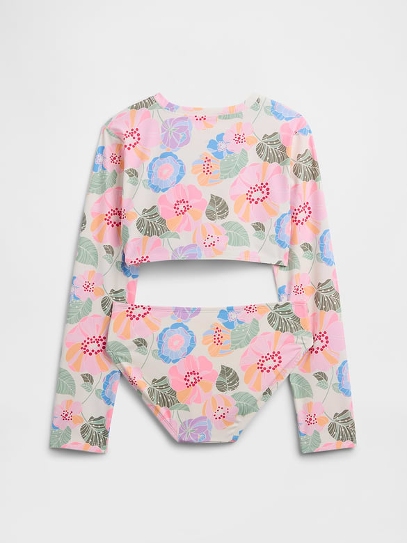 Kids Cropped Swim Print Two-Piece