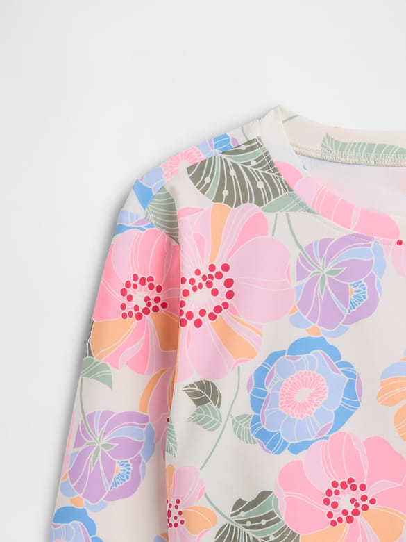 Kids Cropped Swim Print Two-Piece