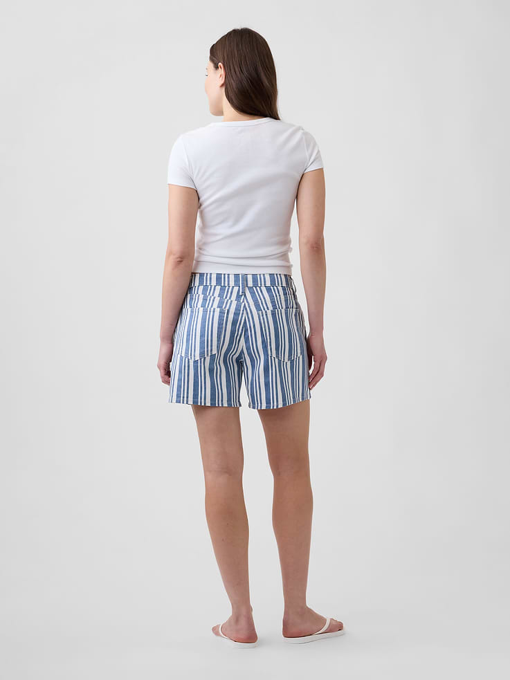 Image number 4 showing, Drawstring Denim Midi Shorts