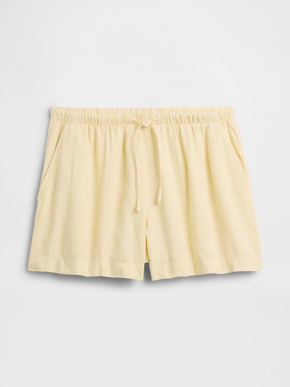 4" Pull-On Linen-Blend Shorts