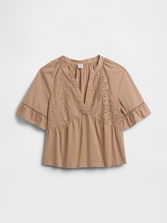 Relaxed Eyelet Top