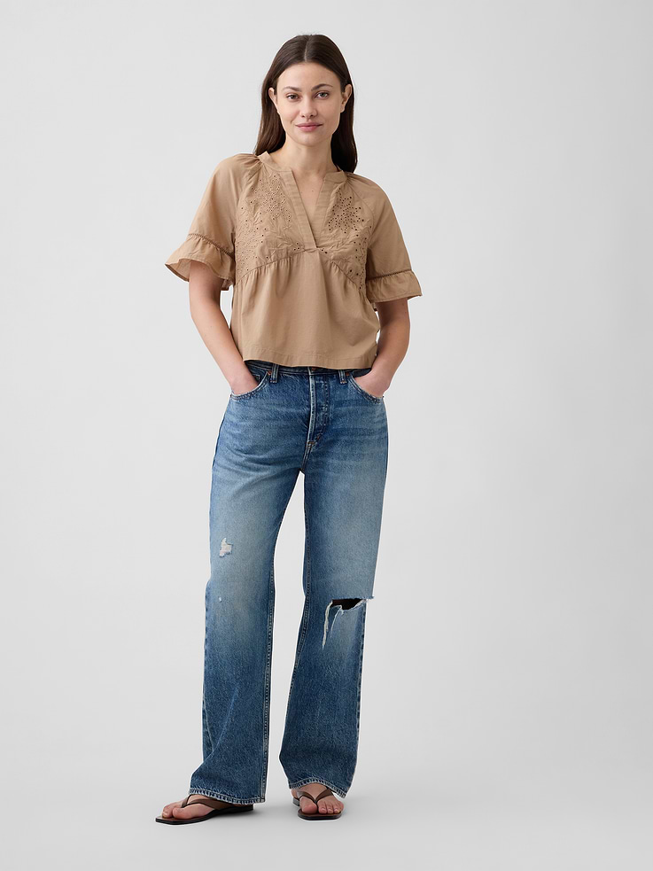 Image number 3 showing, Relaxed Eyelet Top