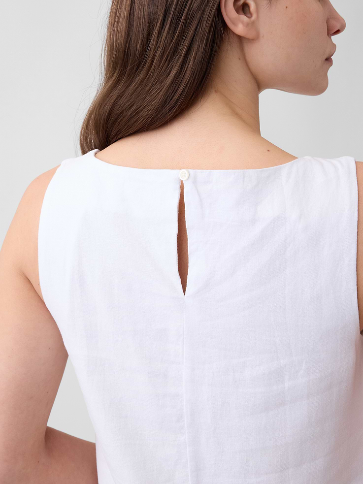 Image number 3 showing, Linen-Blend Apron Mini Dress