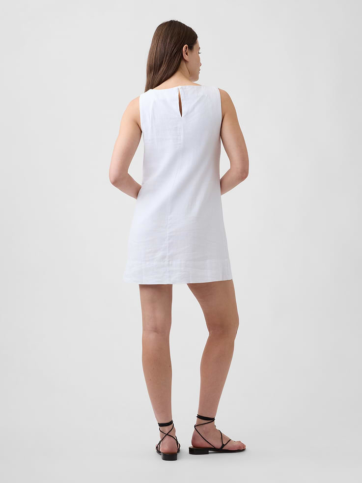 Image number 2 showing, Linen-Blend Apron Mini Dress
