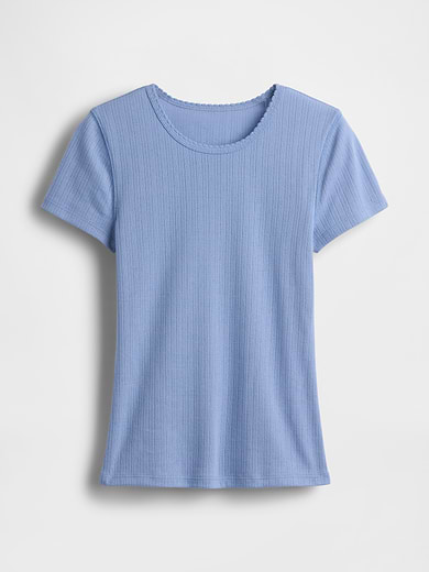 Image number 5 showing, Pointelle Crew T-Shirt