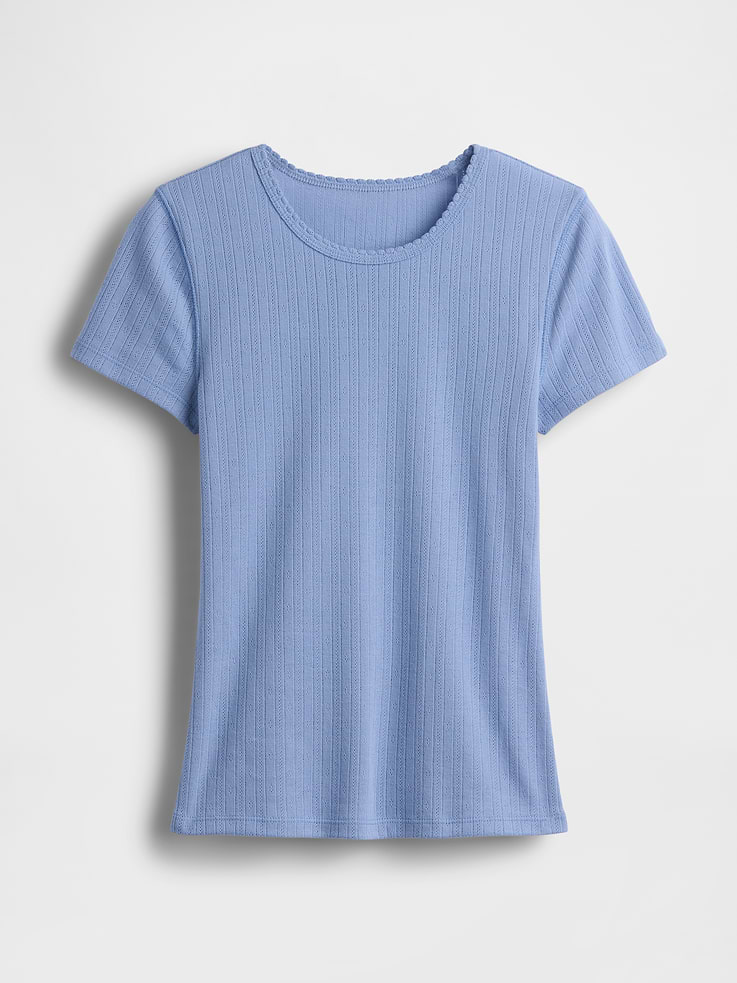 Image number 5 showing, Pointelle Crewneck T-Shirt